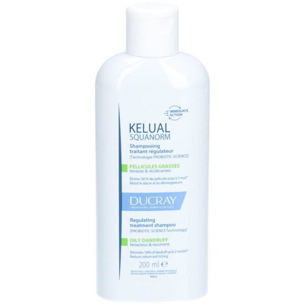 Ducray, Kelual Squanorm, Shampoo trattamento capelli, Antiforfora & controllo del sebo, For Scalp With Oily Dandruf, 200 ml