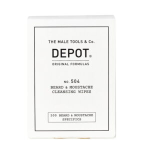 Impostare, Depot, 500 Beard & Mustache Specifics No. 504, Salviette detergenti per barba e baffi, 12 pz
